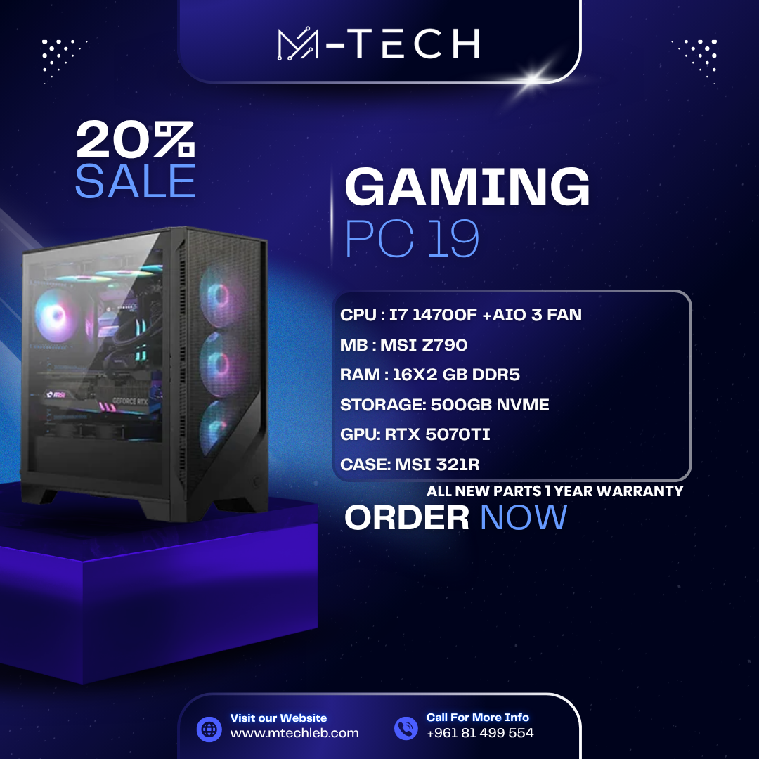 PC Offer 19 - Intel Core i7-14700F | RTX 5070 Ti | 32GB DDR5 | 500GB Storage