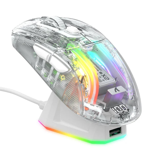 ATTACK SHARK X2PRO Wireless Gaming Mouse with Charging Dock - WHITE