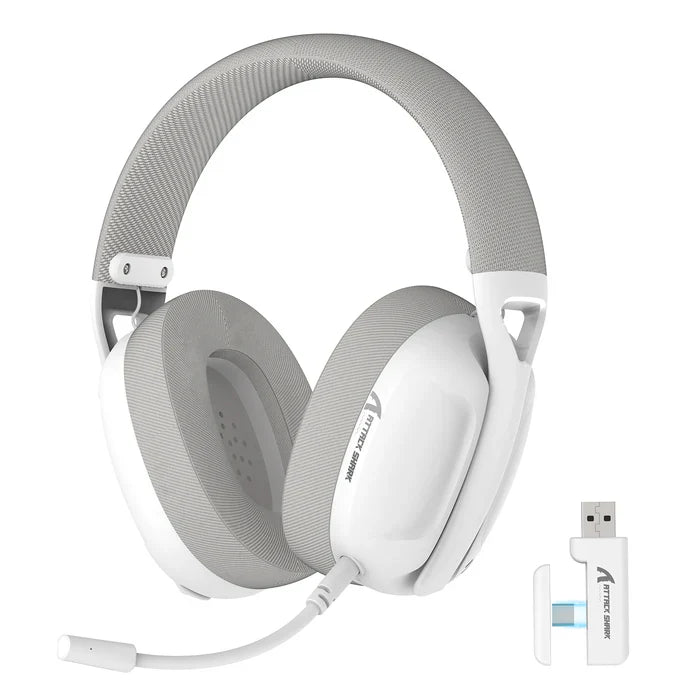 ATTACK SHARK L80 Ultra-Light Tri-Mode Gaming Headset - White