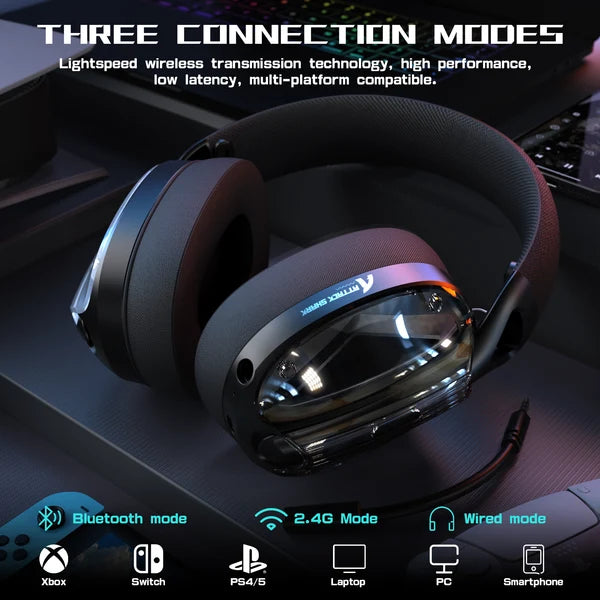 ATTACK SHARK L60 Ultra-Light Tri-Mode Gaming Headset - BLACK
