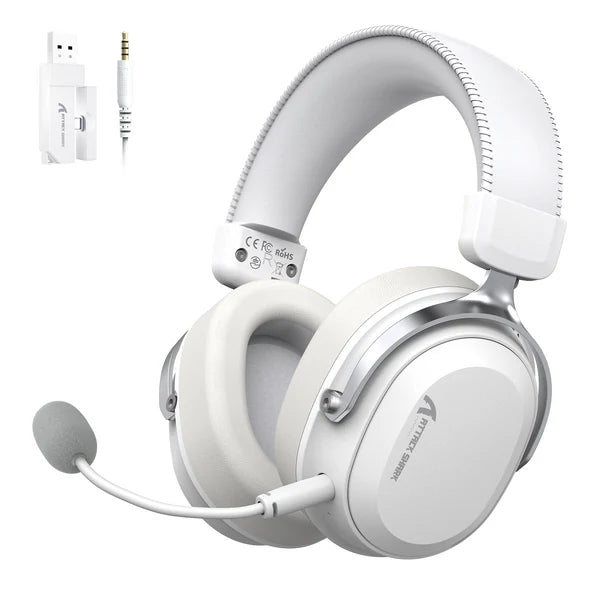 ATTACK SHARK L30 PRO Wireless Gaming Headset - WHITE & SILVER