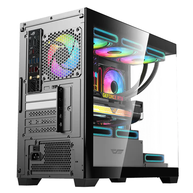 DarkFlash DS900M M-ATX PC Case, With 3 ARGB Fans, BLACK