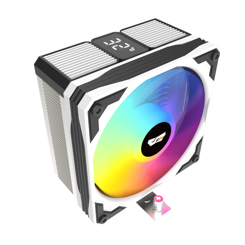 DarkFlash Digital Display Tower CPU Cooler | M400 - BLACK AND WHITE