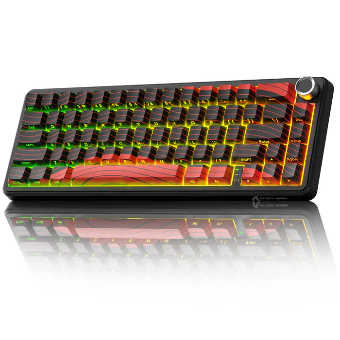 ATTACK SHARK X65 PRO HE Wireless Rapid Trigger Keyboard Magnetic Switch - Black & Red Contour