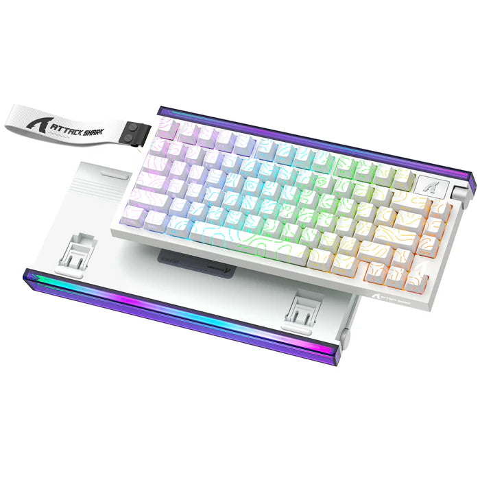ATTACK SHARK R85 HE Rapid Trigger Keyboard Magnetic Switch with Custom Lightbox - Starlight White Purple