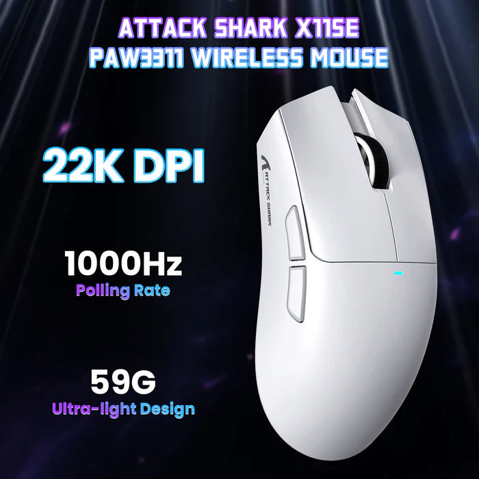 ATTACK SHARK X11SE Wireless Gaming Mouse - White