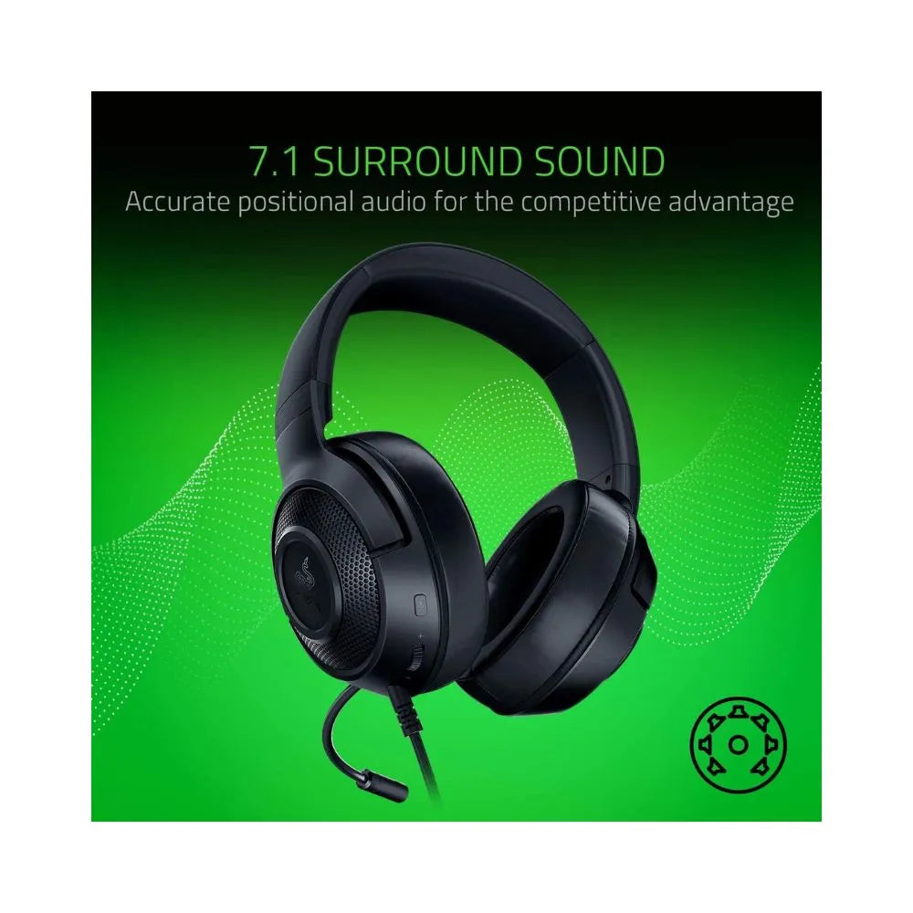Razer Kraken X Essential Wired Gaming Headset - Black