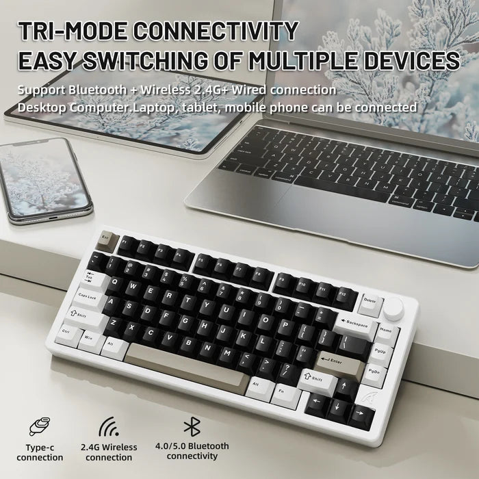ATTACK SHARK X86 Full Aluminum Keyboard - Milk White Green Tea