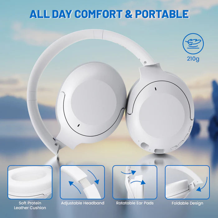 ATTACK SHARK G300 ANC Foldable Ultra-Light Dual-Mode Headphones - White