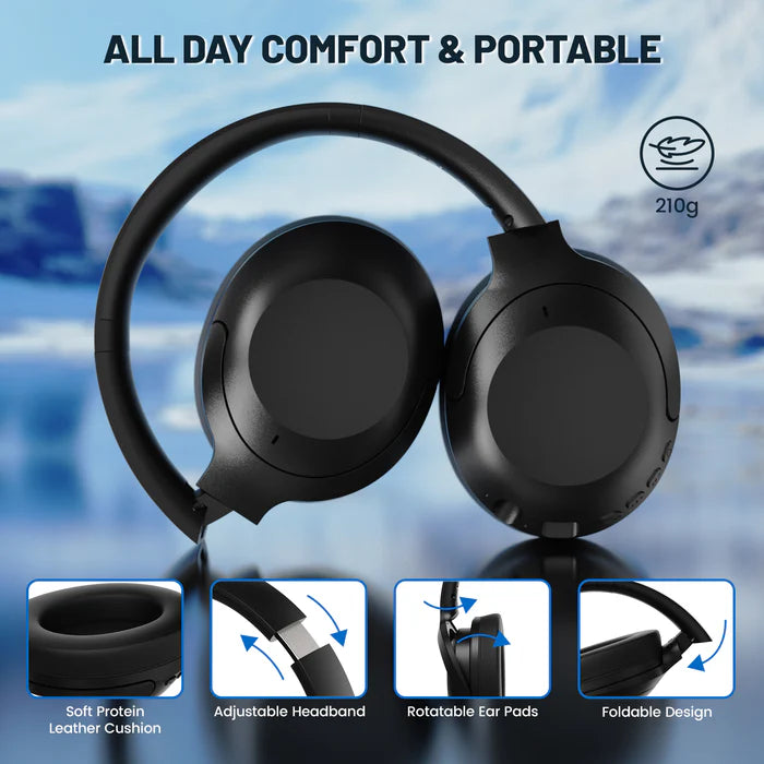 ATTACK SHARK G300 ANC Foldable Ultra-Light Dual-Mode Headphones - Black
