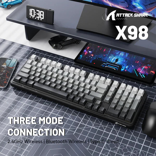 ATTACK SHARK X98 Full-size Wireless Mechanical Keyboard - MOON NIGHT