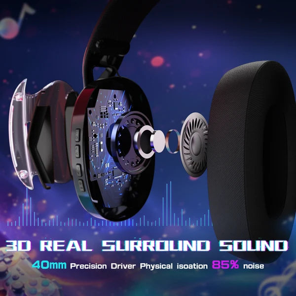 ATTACK SHARK L60 Ultra-Light Tri-Mode Gaming Headset - BLACK