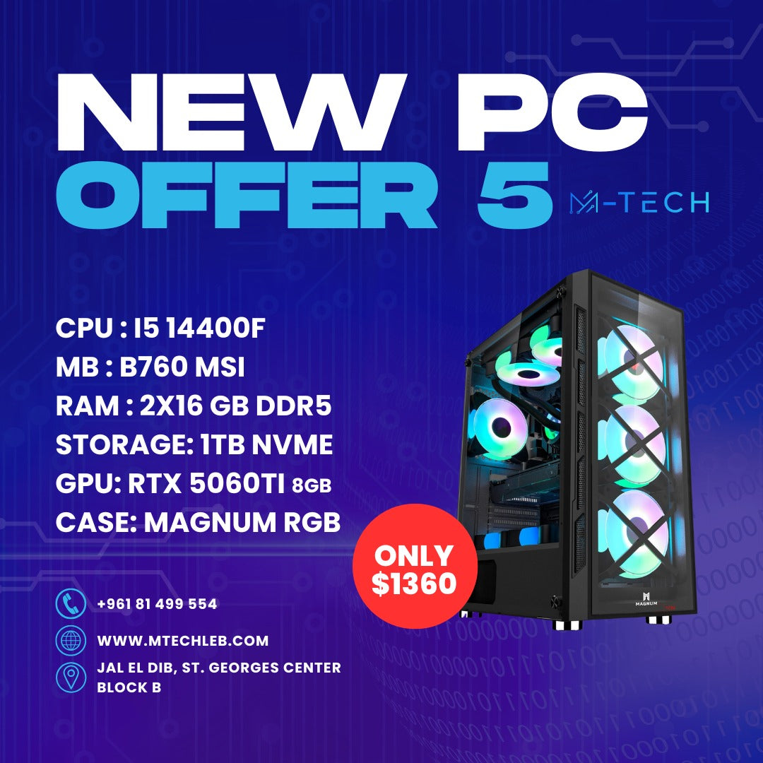 PC OFFER 5 - I5 14400F RTX 5060TI 8GB