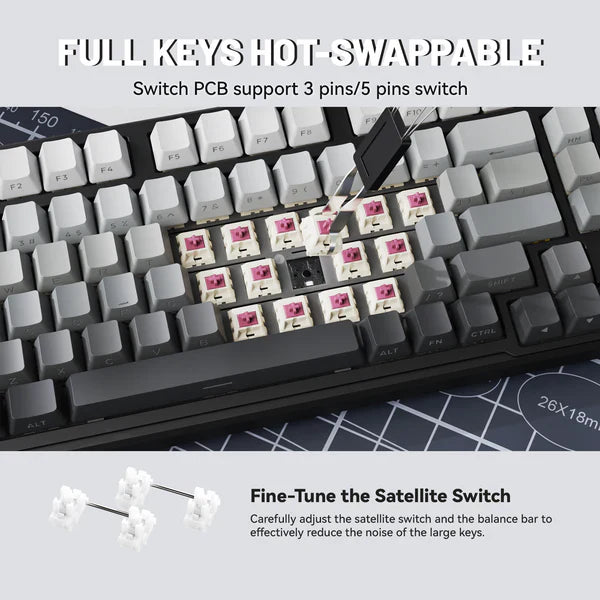 ATTACK SHARK X98 Full-size Wireless Mechanical Keyboard - MOON NIGHT