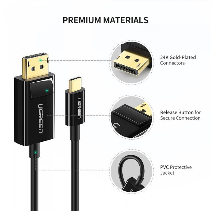 UGREEN Type-C To Display Port Cable ,1.5 M - MM139 50994