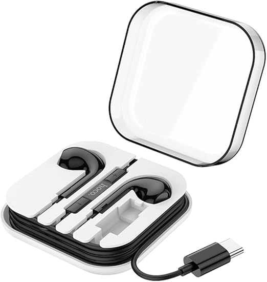 Hoco M1 Max - Crystal Wire-Controlled Digital Earphones With Microphone, Plug: Type-C - Black
