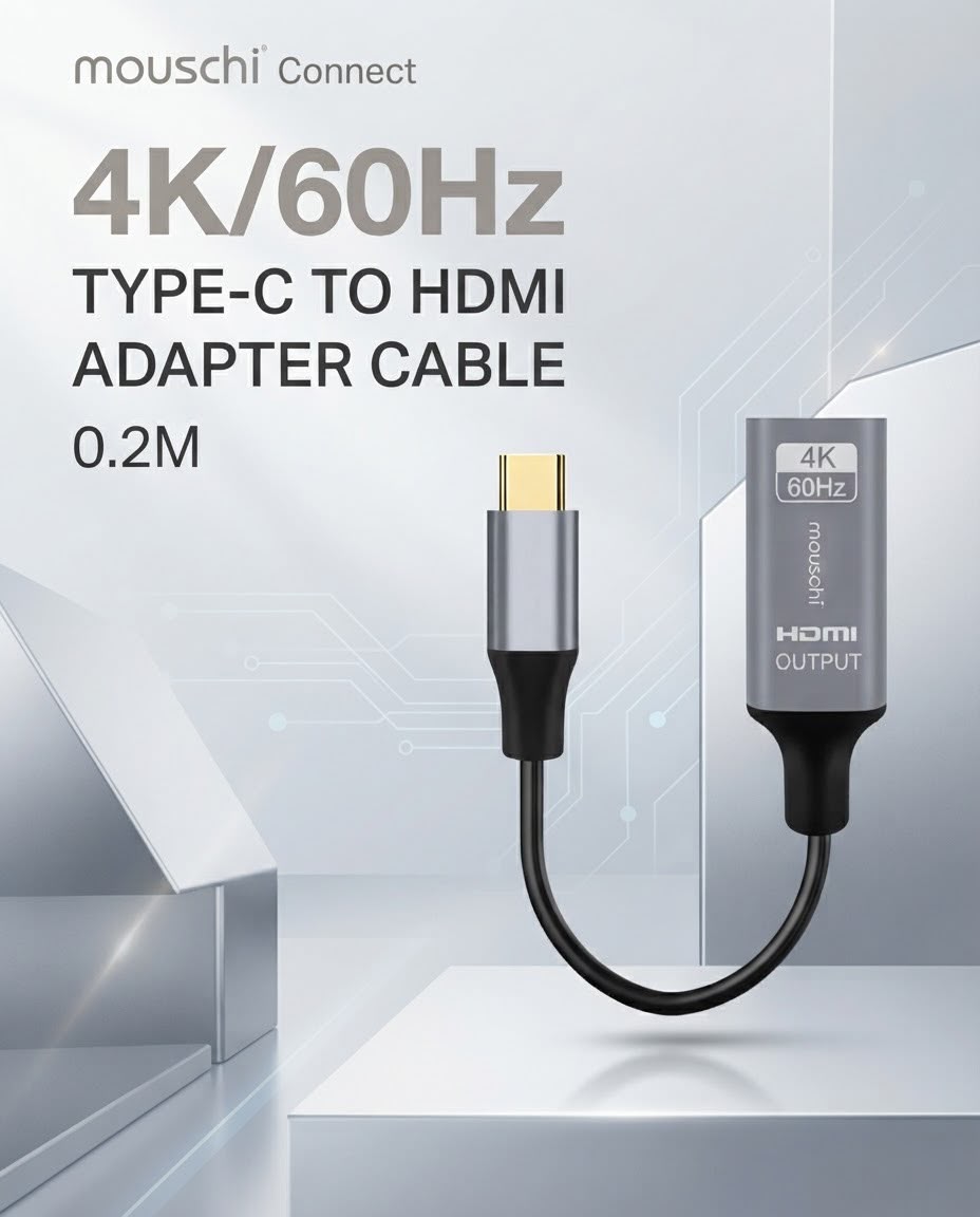 Mouschi USB-C to HDMI Adapter, 4K 60Hz