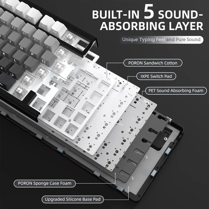 ATTACH SHARK X85 TRI MODE MECHANICAL GAMING KEYBOARD - MOONLIGHT