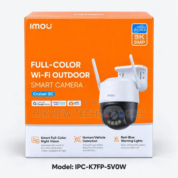 IMOU IPC-K7FP-5V0W Cruiser SC 5MP 3K Outdoor Wi-Fi Pan Tilt Security.