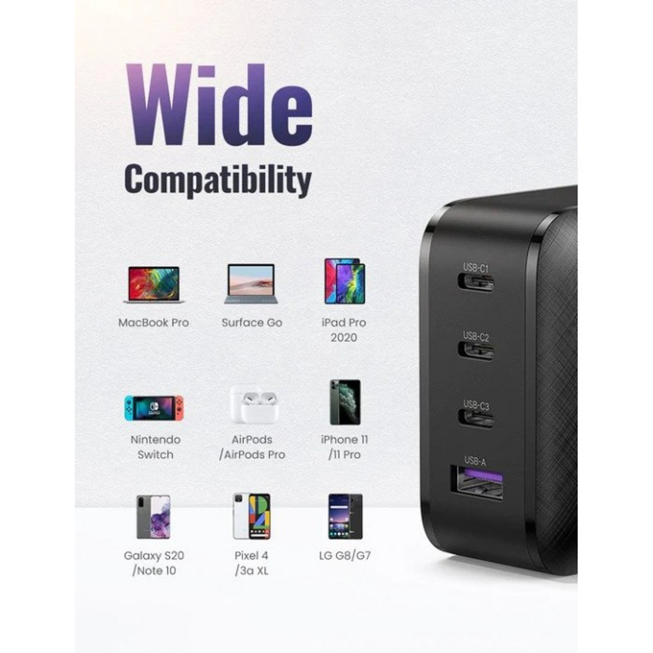 UGreen 4 PORTS USB-A+3*USB-C Charger | CD224 - 70774