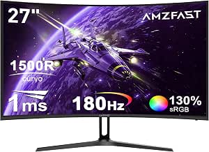 Amzfast AMZG27C1 27" Curved Gaming Monitor 180Hz