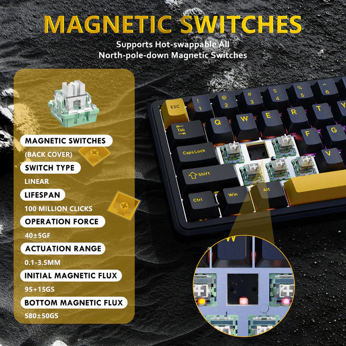 ATTACK SHARK X65 HE Magnetic Switch Rapid Trigger Keyboard - Starry Black