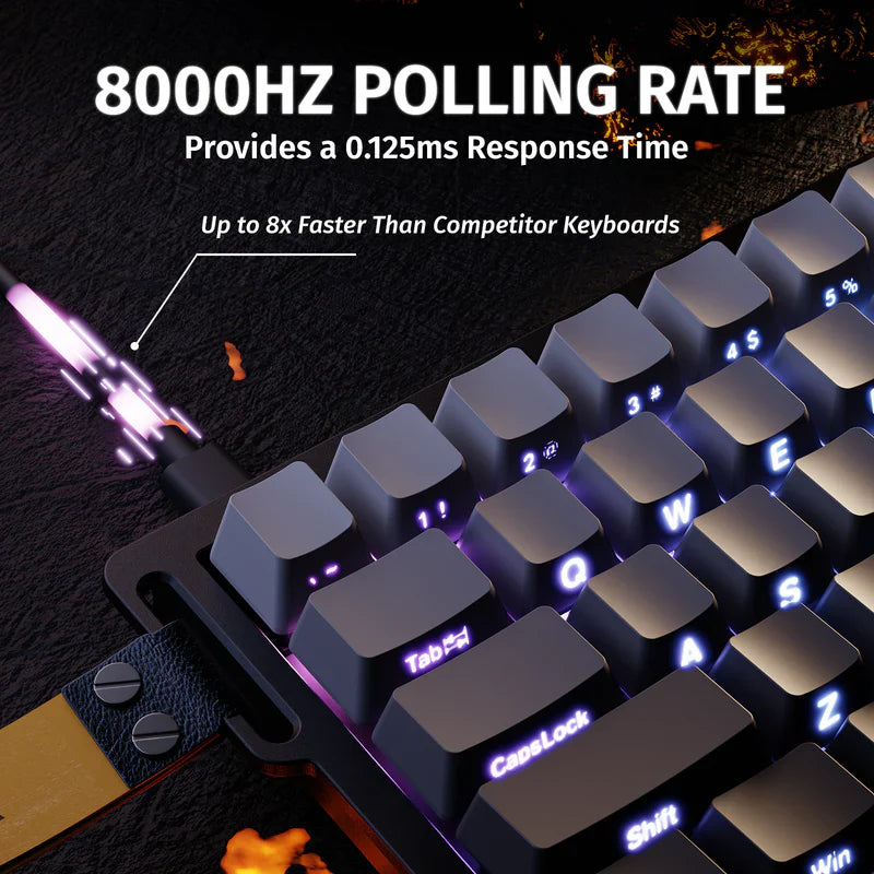 Attack Shark X68 HE Mechanical Keyboard – 66 Keys, Wired RGB, 8KHz Magnetic Switches, Rapid Trigger, Adjustable Actuation, RT/MT/DKS | Moon Night