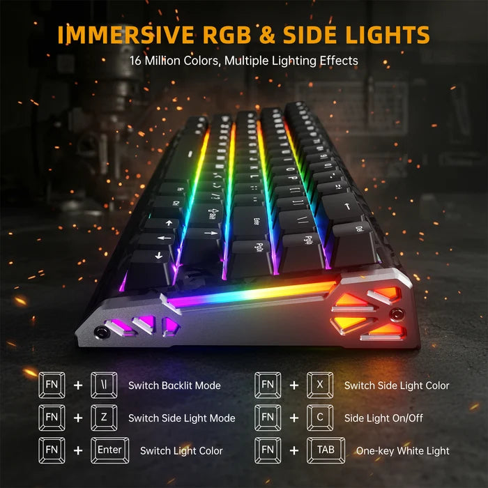 ATTACK SHARK R68 HE Carbon Fiber Rapid Trigger Keyboard Magnetic Switch - Black