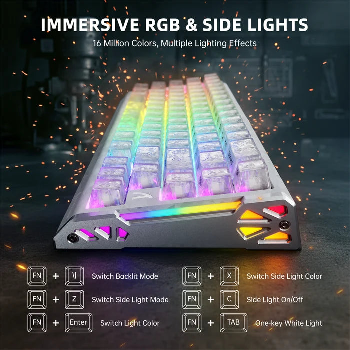 ATTACK SHARK R68 HE Carbon Fiber Rapid Trigger Keyboard Magnetic Switch - Ice Ninja
