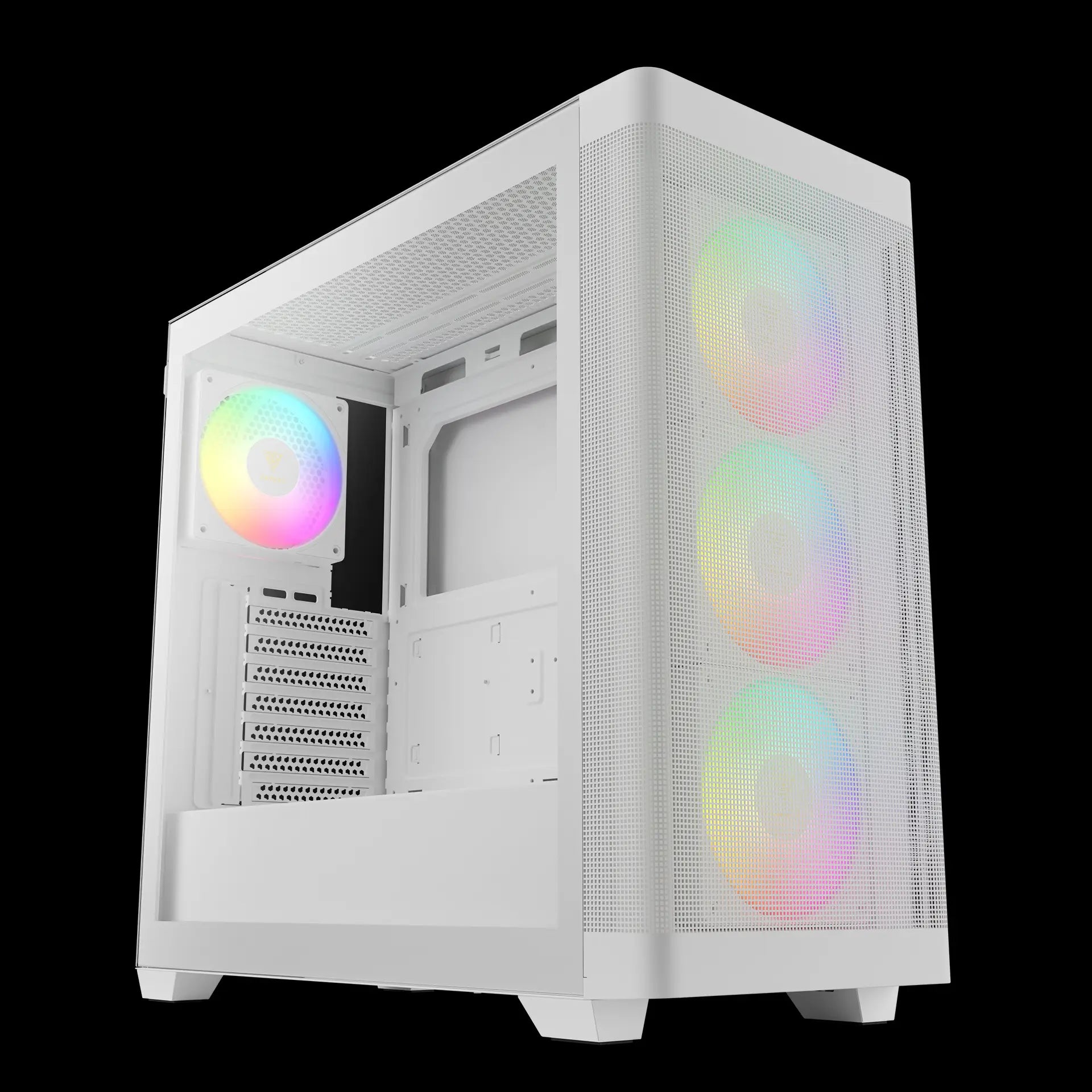 GAMDIAS ATHENA M3 – High-Airflow Mid-Tower With 4 ARGB PWM Fans - White