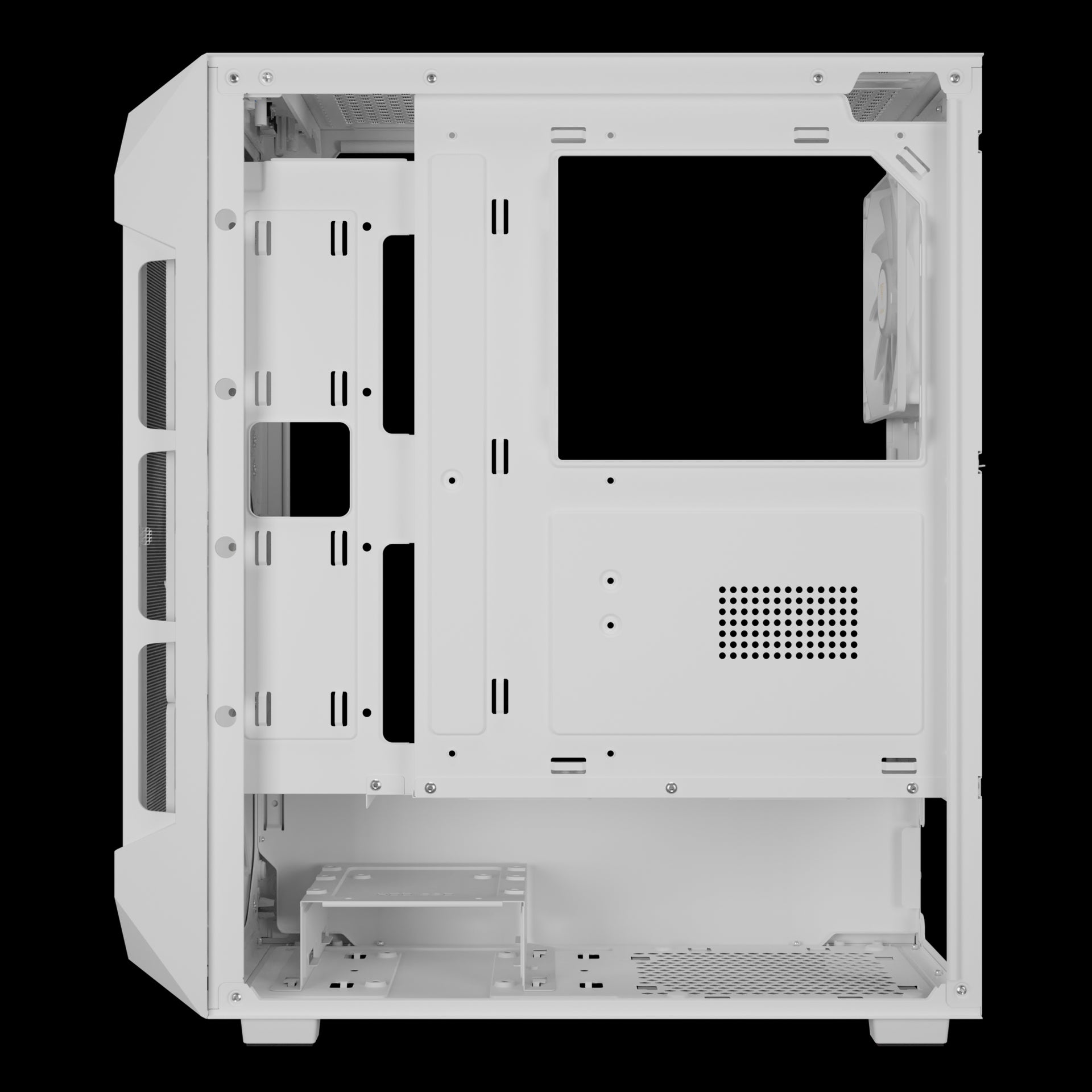 GAMDIAS AURA GC1 ELITE , Mesh RGB Mid-tower GAMING CASE , 4 Built-in 120mm RGB Fans - White