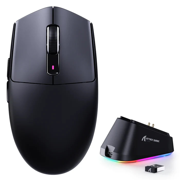 ATTACK SHARK G3 PRO Tri-mode Wireless Gaming Mouse with Charge Dock - Black