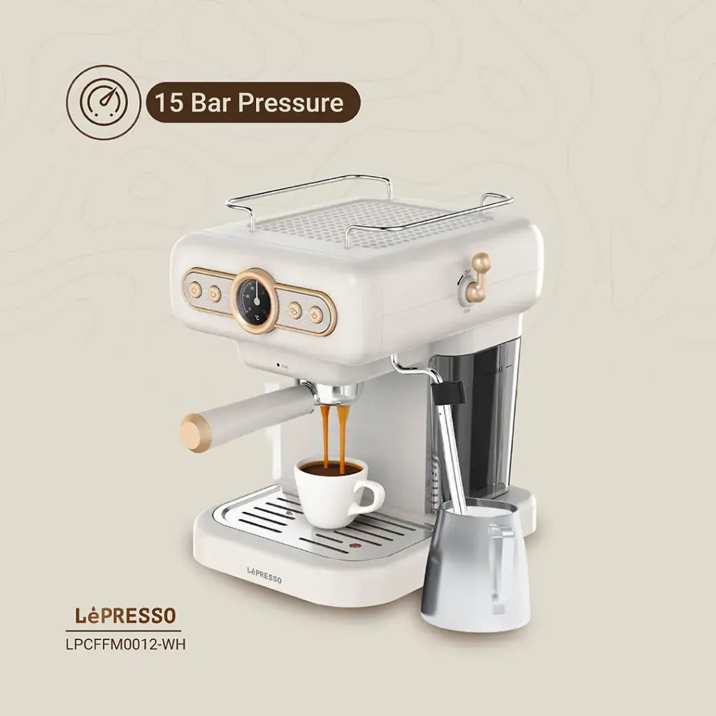 LePresso Retro Espresso Boiler Machine Gauge and Milk Steamer