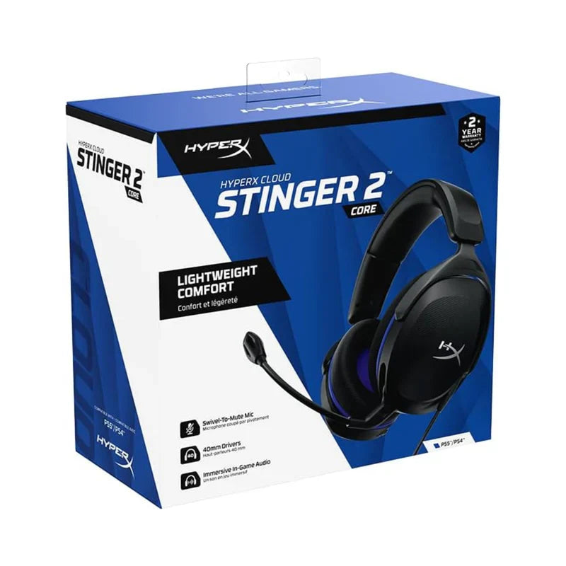 HyperX Cloud Stinger 2 Core - Gaming Headset for PlayStation, Lightweight with mic - Black
