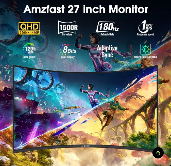 AMAZON AMZG27C1Q 27″ CURVED GAMING MONITOR 180HZ QHD