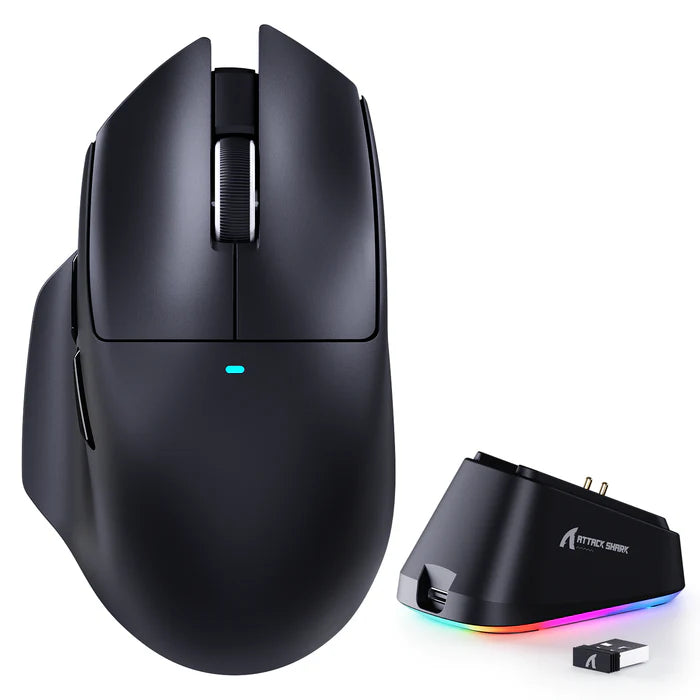ATTACK SHARK V6 Ultra-Light Tri-Mode Gaming Mouse - Black