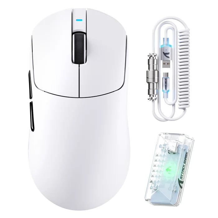 ATTACK SHARK X8PRO Ultra-Light Wireless Gaming Mouse & C06ULTRA Cable - White
