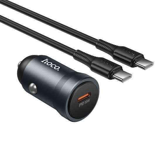 Hoco High Power 30W Aluminum Alloy Single Port Mini Car Charger Set Z62A