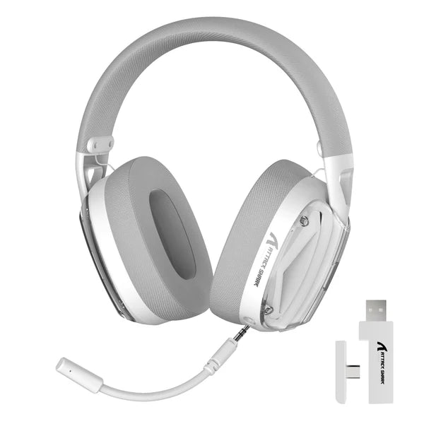 ATTACK SHARK L60 Ultra-Light Tri-Mode Gaming Headset - WHITE