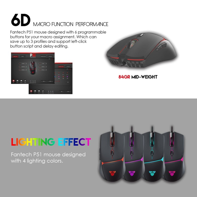 Fantech P51 Wired Gaming Set, 5in 1 The Essential Gaming Bundle