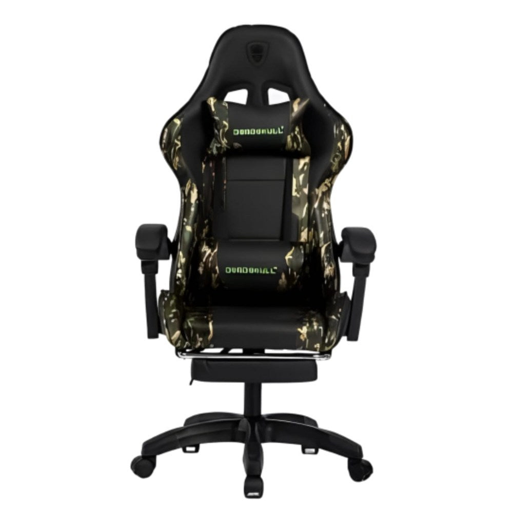 Deadskull, Ergonomic Gaming chair Green-Camo With Footrest