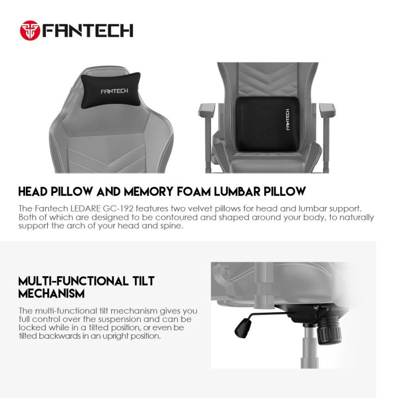 FANTECH GC192 Ledare Gaming Chair - GREY