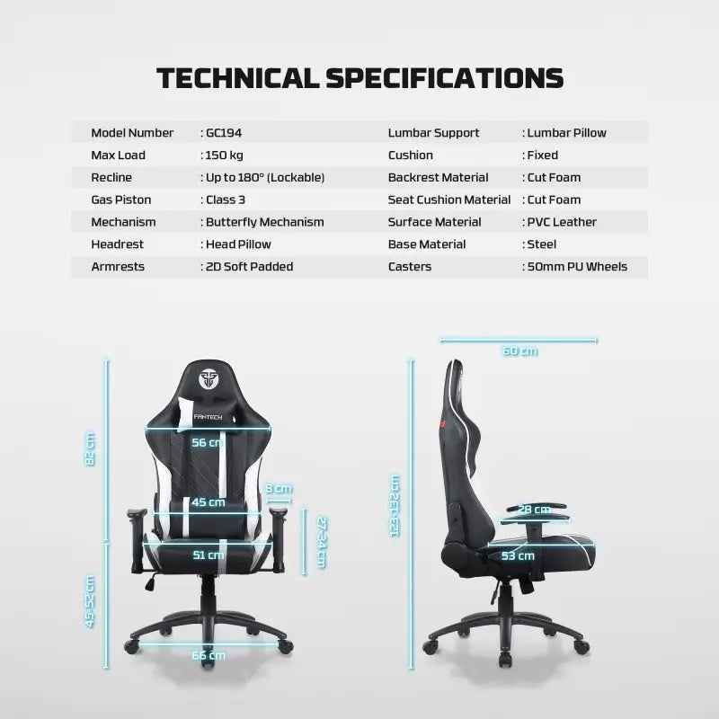 FANTECH GC194 Ergonomic Gaming Chair - RED