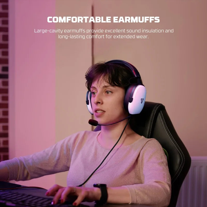 Fantech HG30 CARBON USB 7.1 Virtual surround sound Gaming Headset - WHITE