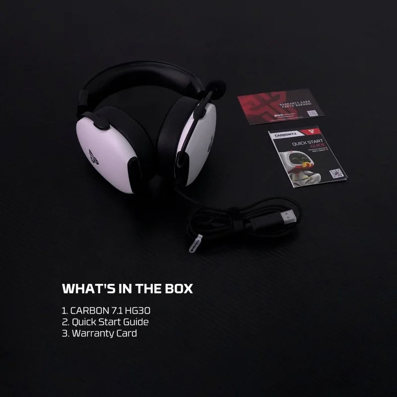 Fantech HG30 CARBON USB 7.1 Virtual surround sound Gaming Headset - WHITE