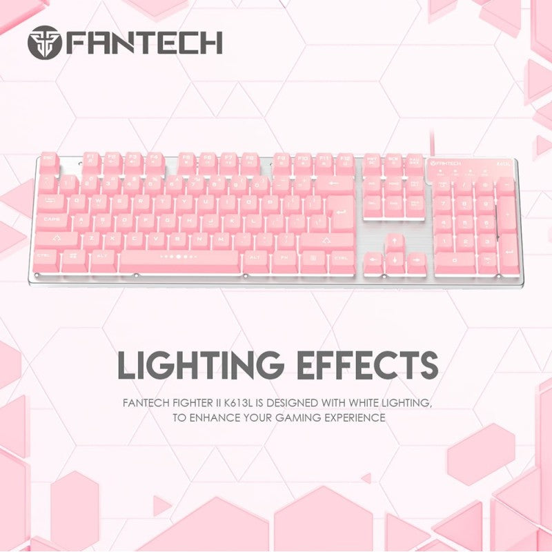 Fantech K613L FIGHTER II, Mechanical Wired Gaming Keyboard | PINK
