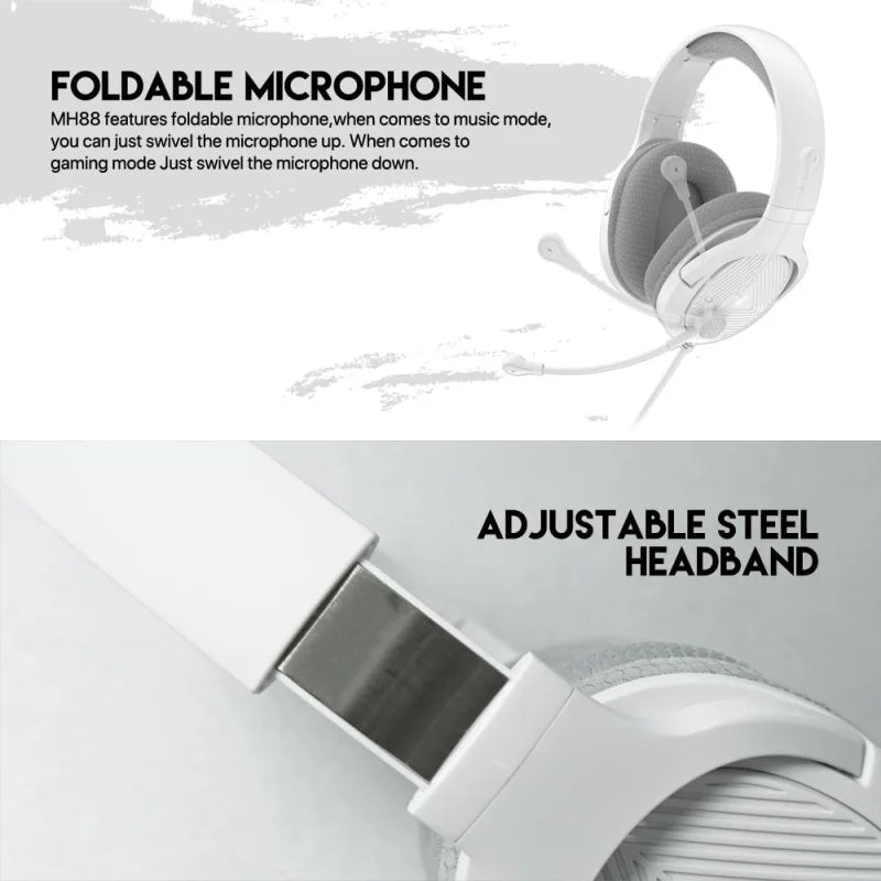 Fantech MH88 TRINITY Gaming Headset, Comfortable Fit, Multiplatform Compatibility | WHITE