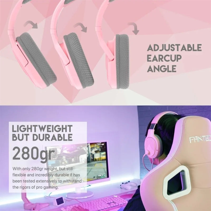 Fantech MH88 TRINITY Gaming Headset, Comfortable Fit, Multiplatform Compatibility | WHITE