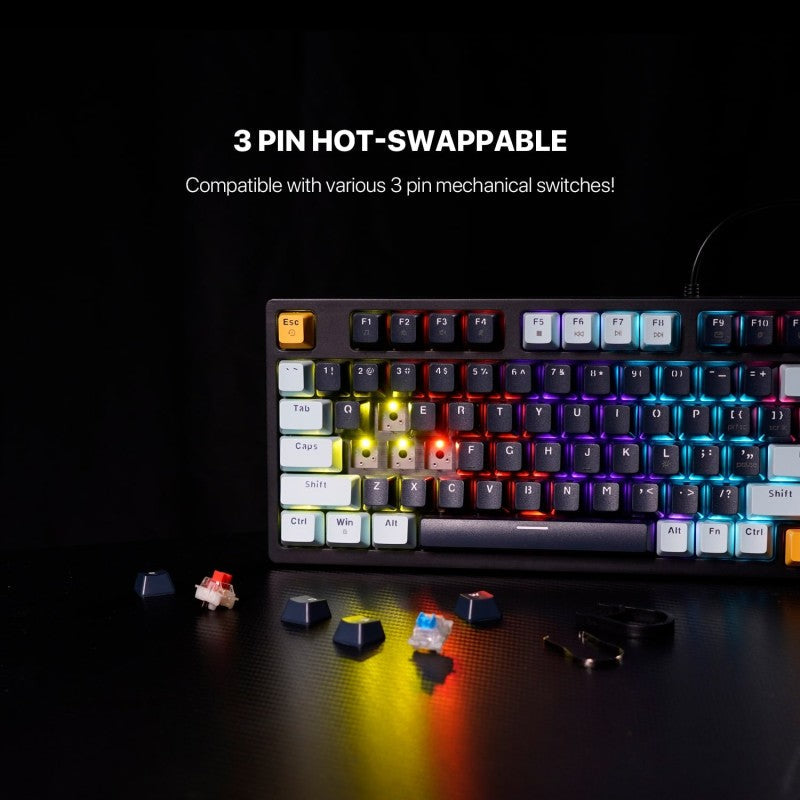 Fantech MIZU Edition MK875V2 - ATOM81, Wired Mechanical Keyboard NAVY BLUE