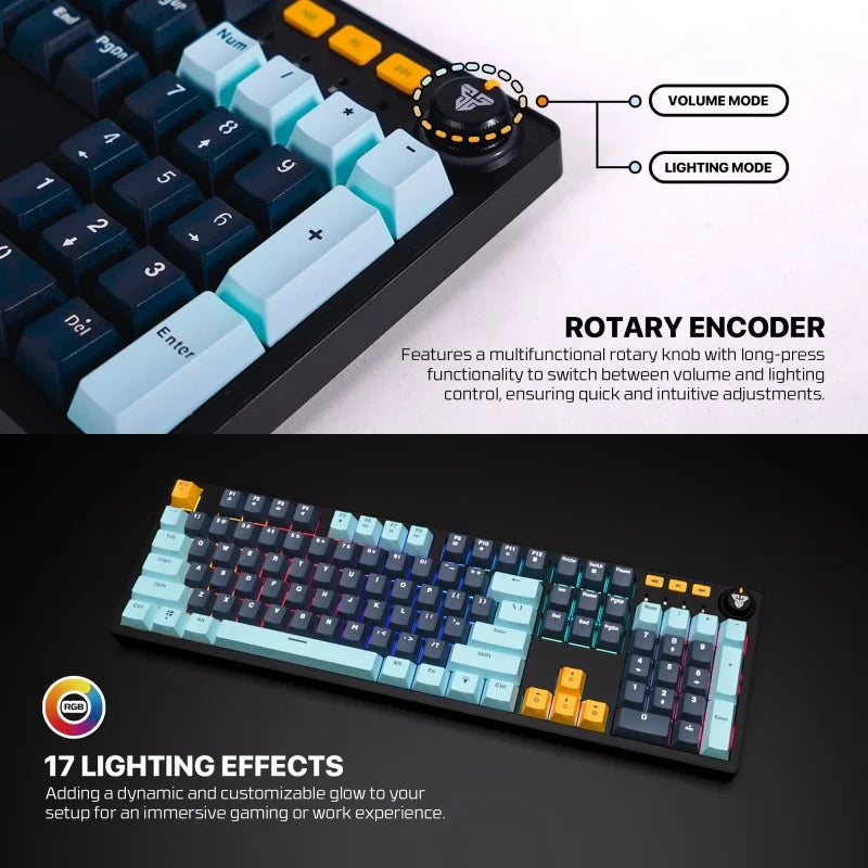 Fantech MIZU Edition MK893S - ATOM107S, Wired Mechanical Keyboard Sky Blue